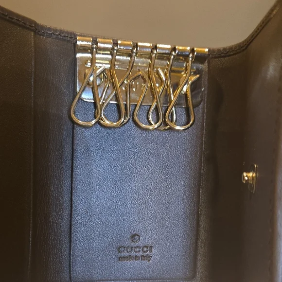 Gucci Sherry Black and Tan Key And Card Holder - Picture 6 of 11